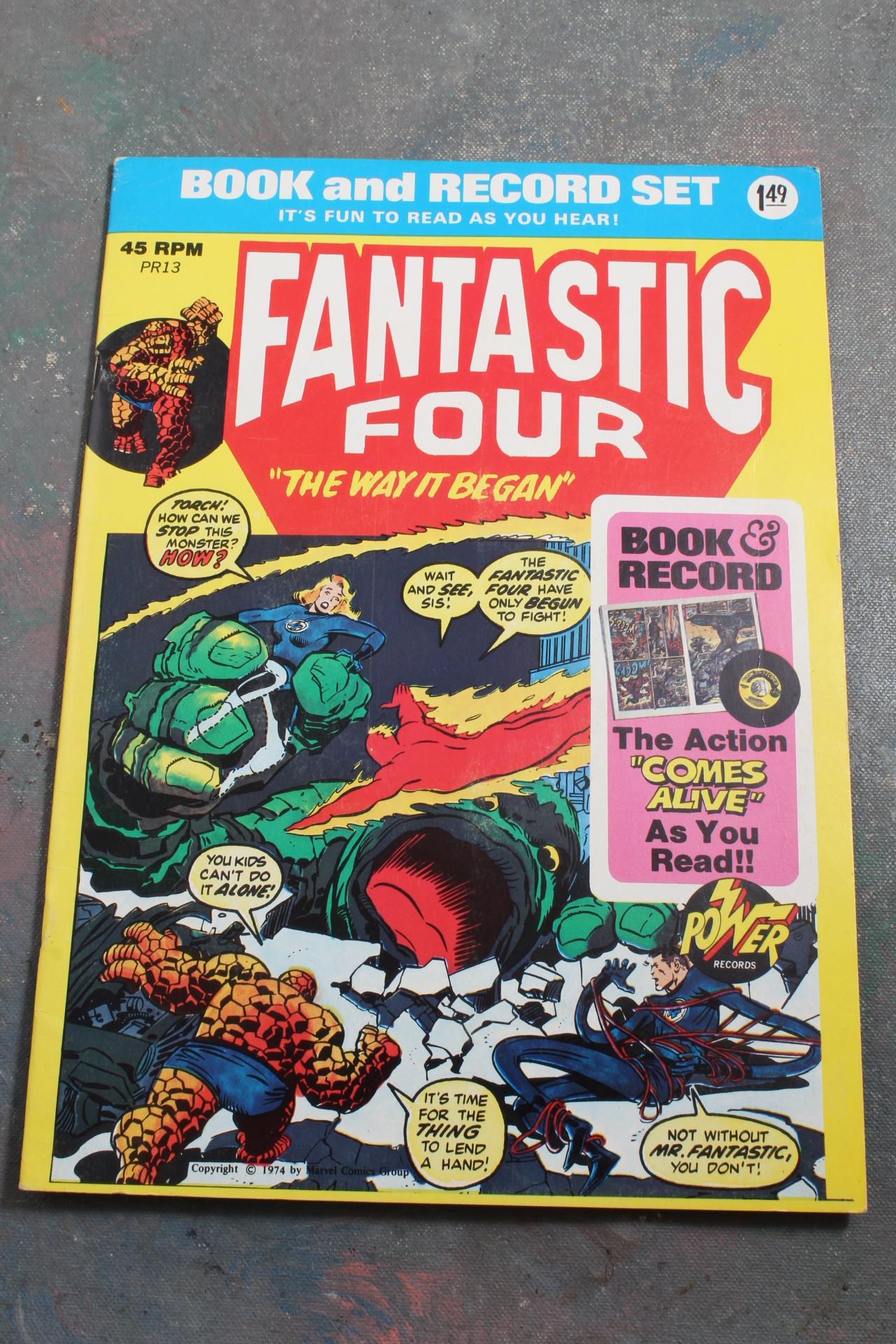 Vintage Fantastic Four Comic Book & Record Set The Way It Began