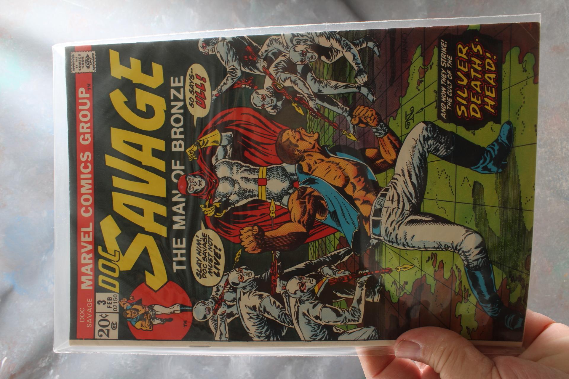 3 Vintage Comic Books DC 12 Cent Metal Men, Marvel 20 Cent Doc Savage, &