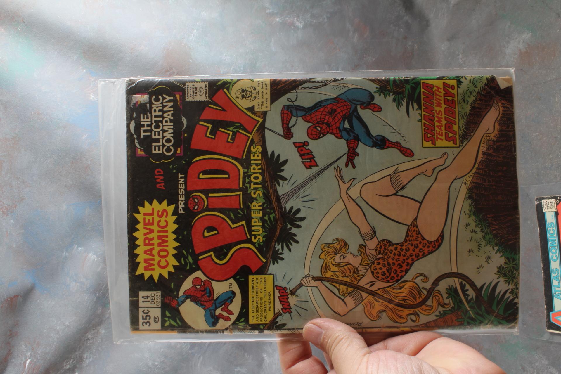 3 Vintage Comic Books 2 Marvel Spidey Super Stories & Black Panther & 1 Atlas