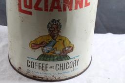 Antique Black Americana Luzianne Coffee and Chicory 3 Lb Advertising Can