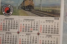 1968 Northern Pacific Railway Railroad Unused Calendar 42" x 25" Vista Dome