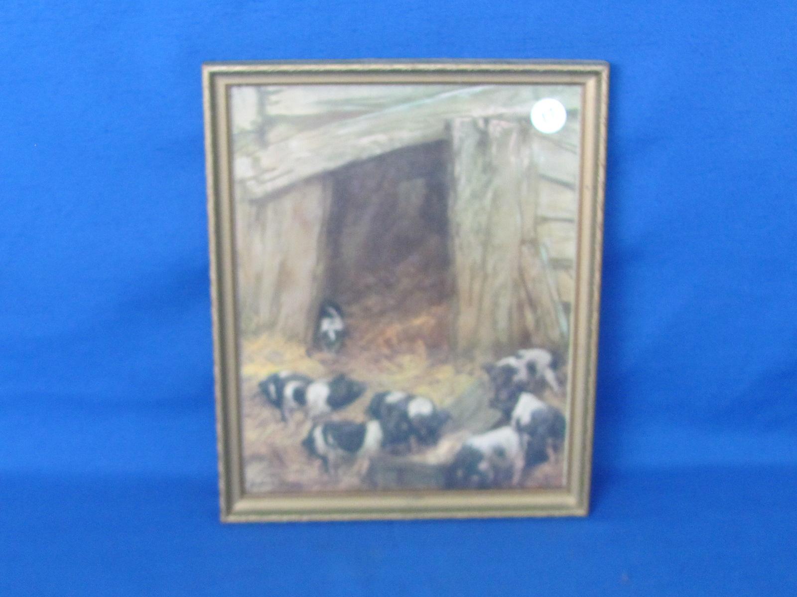 Framed Pig Print Picture by Dave ??