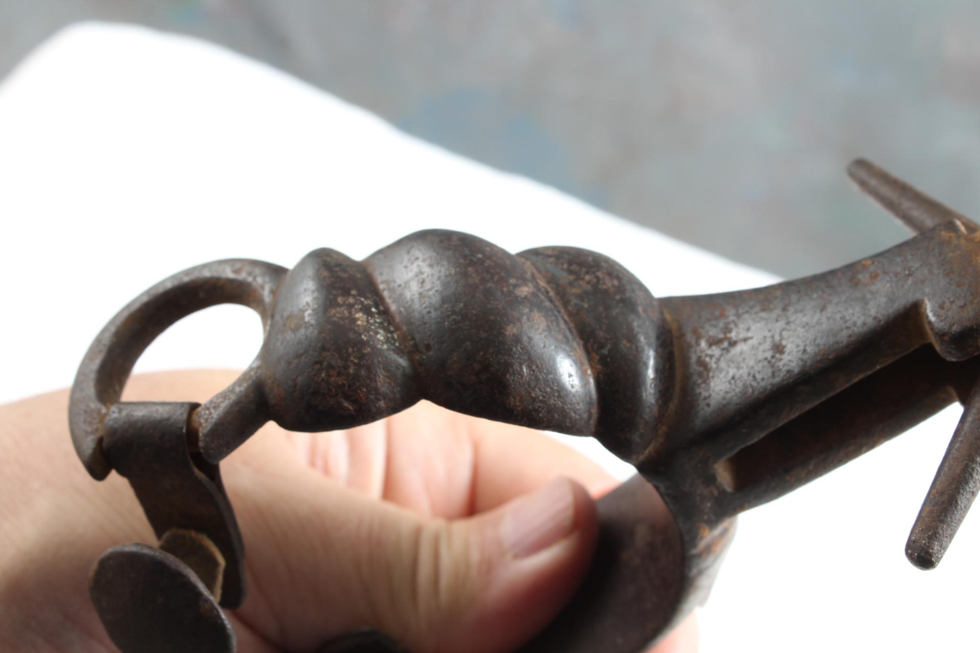 Vintage Single Cowboy Spur 1 1/4" Long 6 Spokes Leather Strap