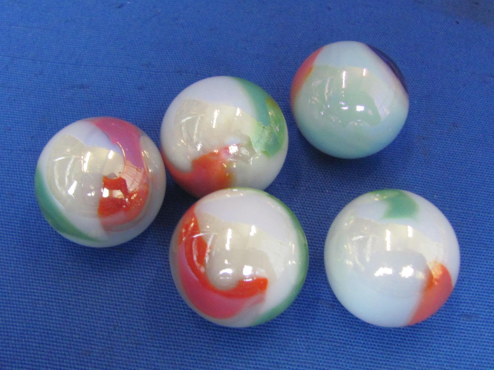 5 Glass Marbles – Shooter Size