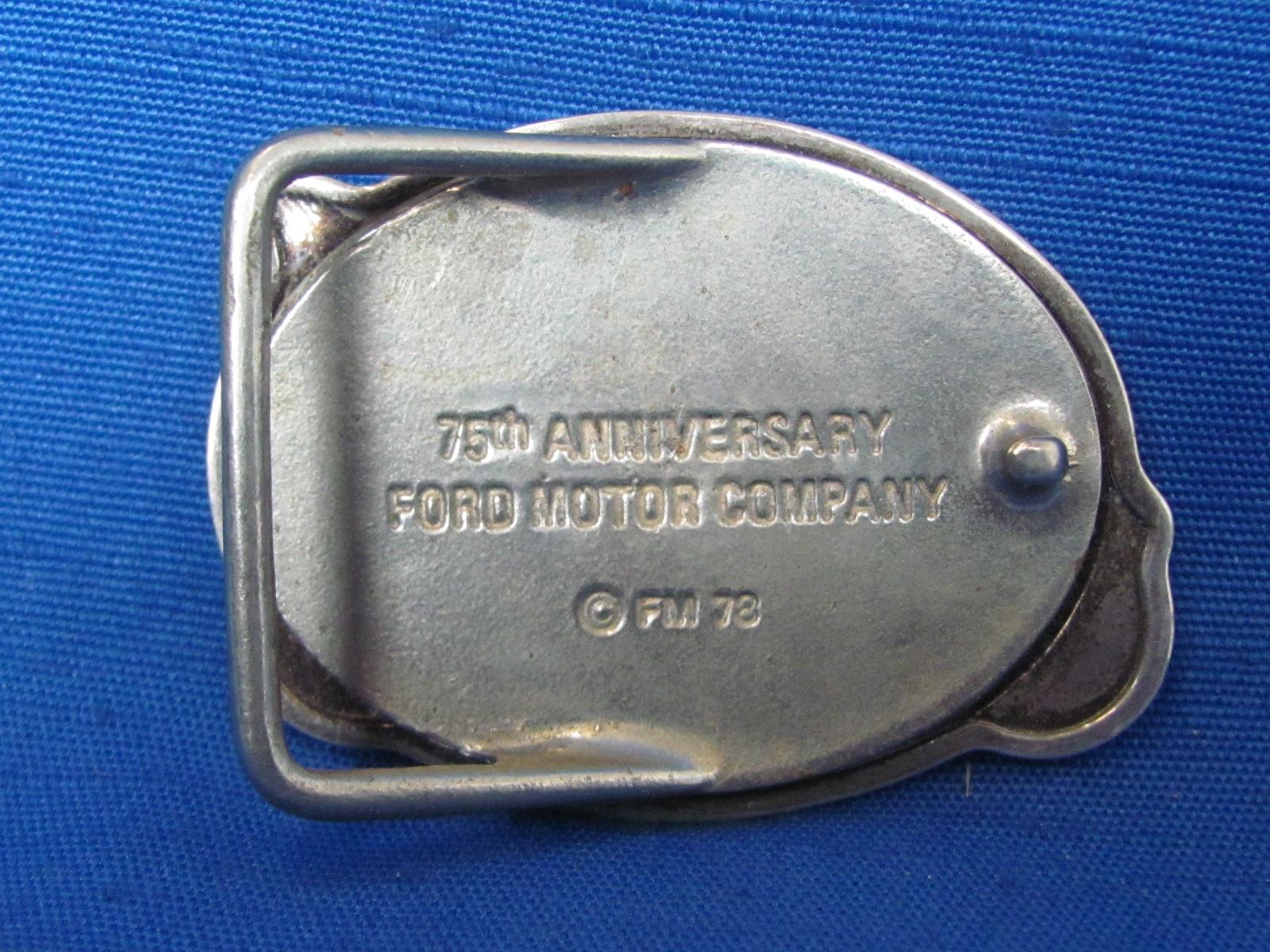 Nice Metal Belt buckle - 75th Anniversary Ford Motor Company – 1978 – 2 1/4” wide