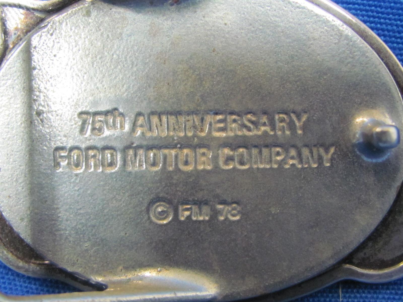 Nice Metal Belt buckle - 75th Anniversary Ford Motor Company – 1978 – 2 1/4” wide