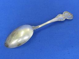 Antique Sterling Silver Spoon “Public School Building New Washington, Ohio” - 15.4 grams