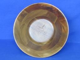 Footed Wood Bowl w Plaque “In Appreciation to Rhoda – Gov. and Mrs. LeVander”