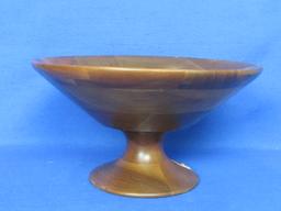 Footed Wood Bowl w Plaque “In Appreciation to Rhoda – Gov. and Mrs. LeVander”