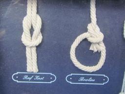 Framed Display of Nautical Knots – Wood Frame is 11 3/4” x 8”