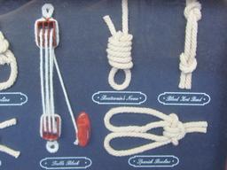 Framed Display of Nautical Knots – Wood Frame is 11 3/4” x 8”