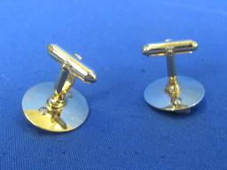 Fun Cufflinks & Tie Clasp Set – Goldtone with Penguins - Unsigned