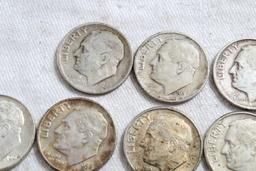 10 Vintage Franklin Roosevelt Silver Dimes