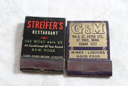 2 Vintage Complete Feature Advertising Matchbooks Both Front Strike G&M Wines,