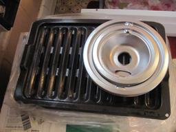 Hot Point Electric Stove White/Black 29 1/2” W x 24 1/2” D older but functioning