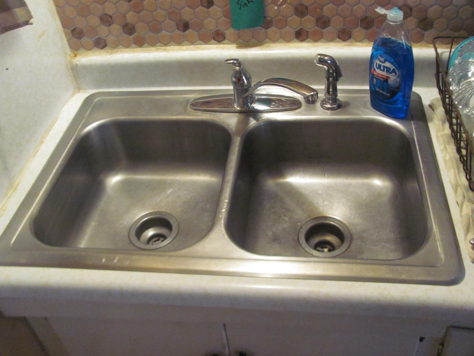 Stainless Steel Double Sided Kitchen Sink w/ faucets 33” x 22”