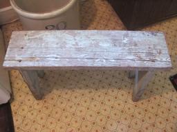 Primitive Wood Bench 34” L x 22” T x 9 1/4” W