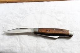 Vintage Chicago Cutlery P16 Stockman's Pocket Knife Wooden Handle