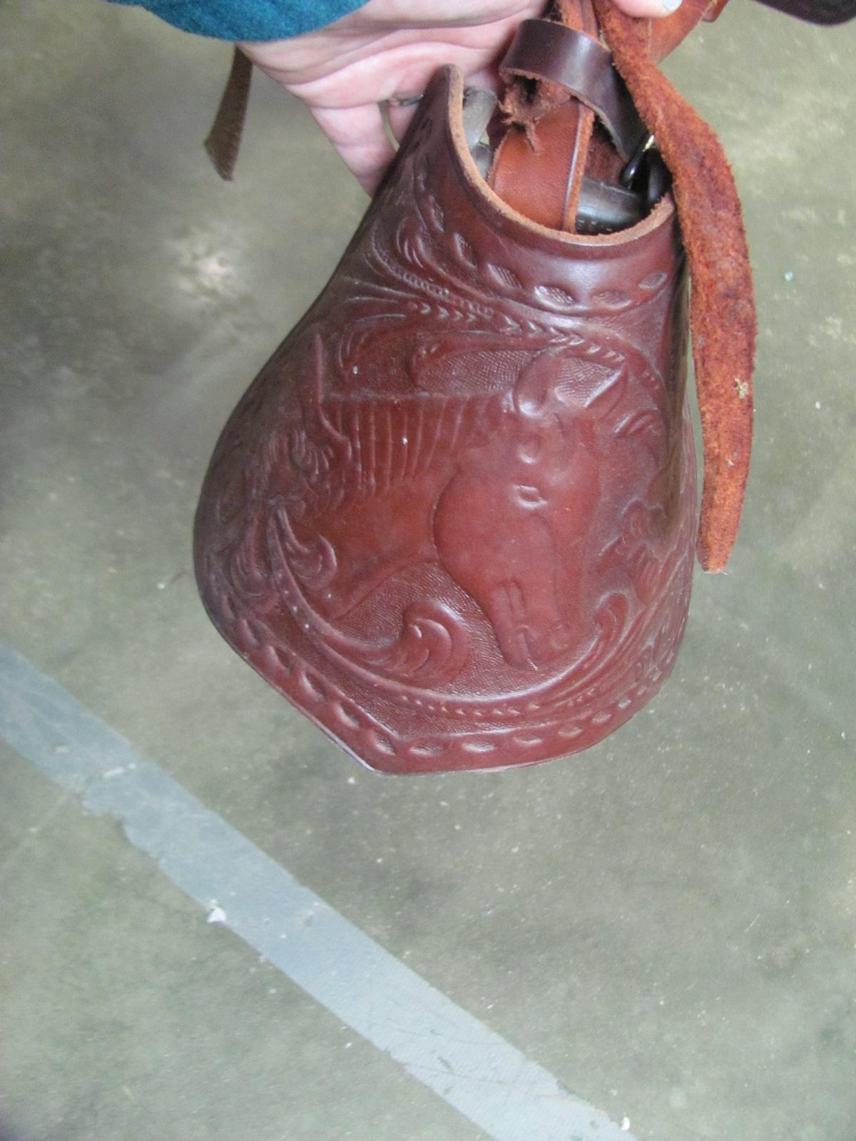 Western Saddle w/stirrups (pad not included – see lot 13) – great detail