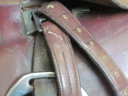 Stubben 17.5” Brown Leather Saddle w/stirrups  (see lot 13 for pad)