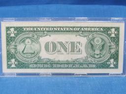 1935-F Silver Certificate $1 Currency in an acrylic case