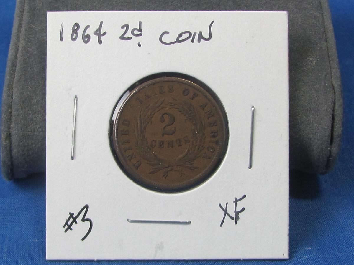 1864 two-cent coin (great detail - beautiful coin!)