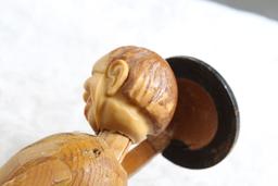 Vintage German Wood Carved Wine Bottle Cork Stopper Anri?