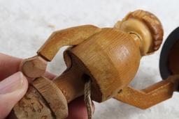 Vintage German Wood Carved Wine Bottle Cork Stopper Anri?