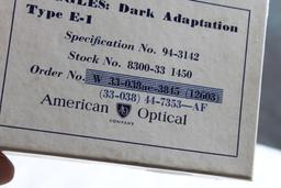 American Optical Goggles Dark Adaptation Type E-1 No. 94-3142 Amarillo Air Field