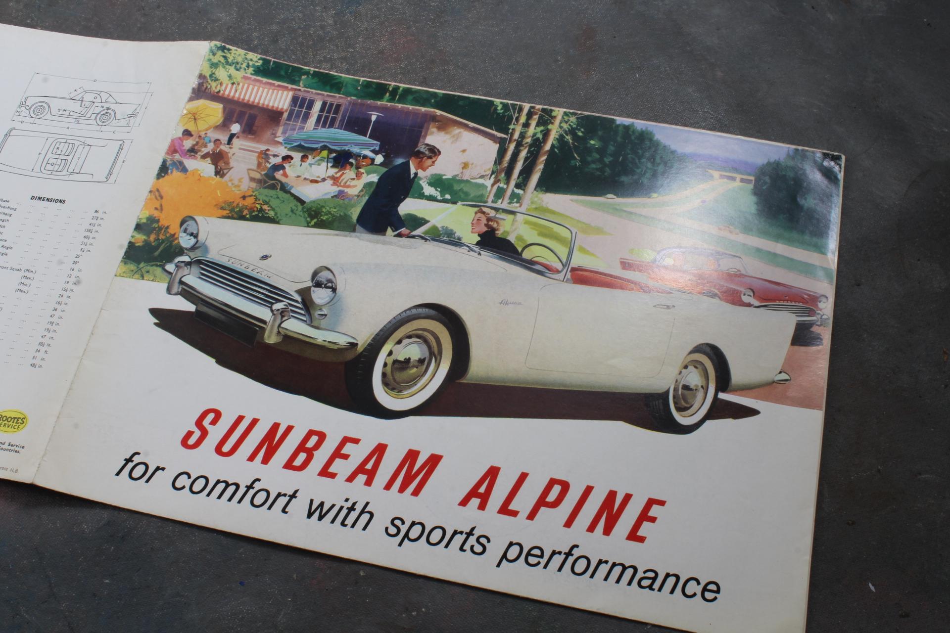 Rare Mid-Century Sunbeam Alpine Automobile Sales Brochure