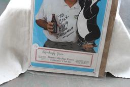 Rare Hamm's Beer - Signed Wally The Beer Man 14" x 8 1/2" Poster with Hamm's Bear