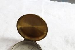 Vintage WWII 1940's Brass Lidded Compass Fob Made in France in Working Condition