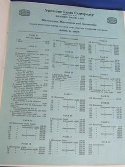 1925 Spencer Lens Company Catalogue – Buffalo NY USA – Microscopes. Projectors,