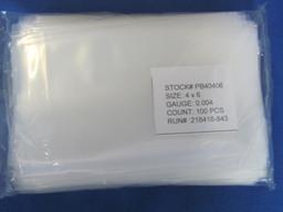 4x6” .004 Gauge Plastic Bags – Box of 6 Sealed bags of 100--  Full box is 1000pcs