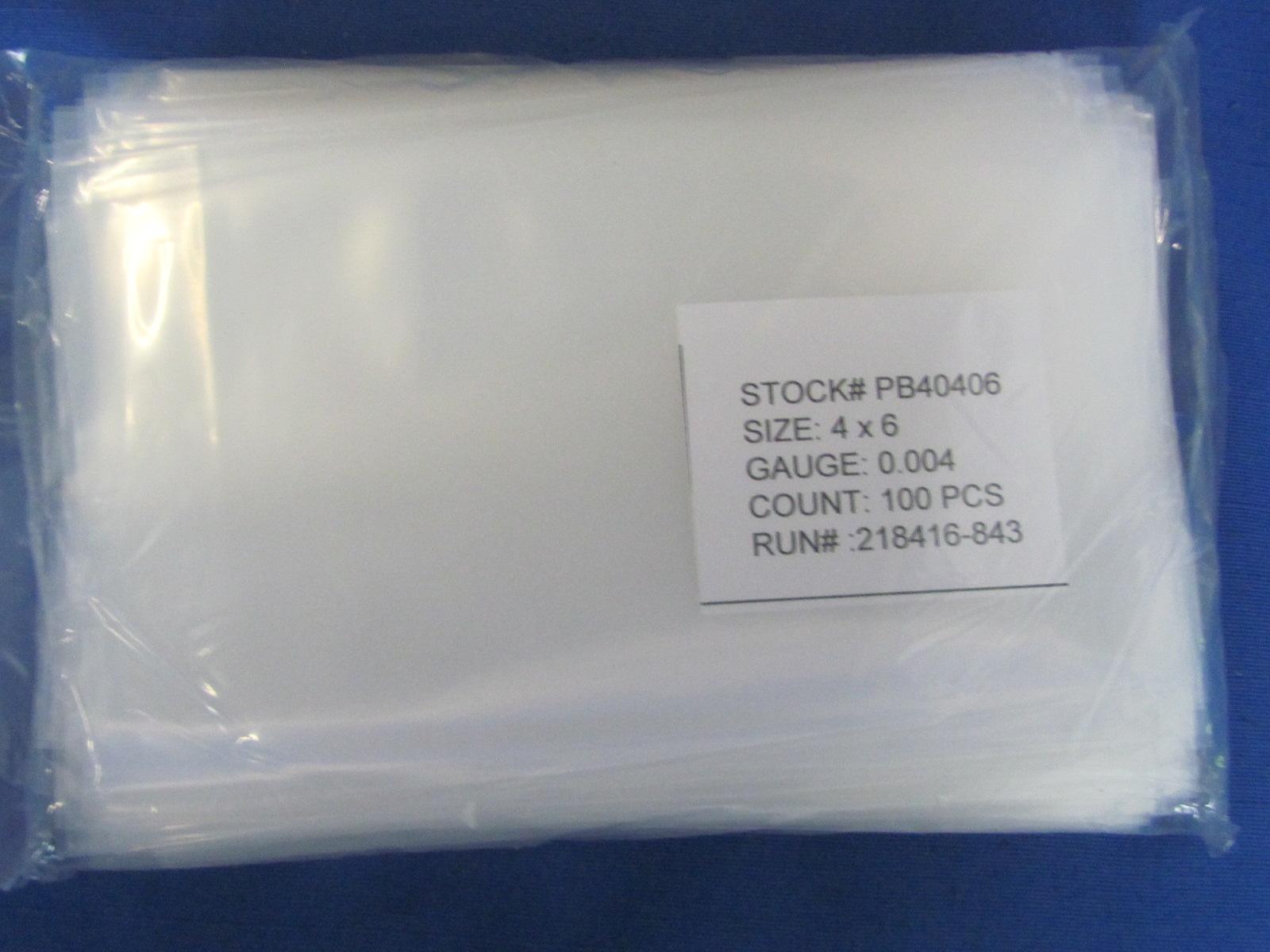 4x6” .004 Gauge Plastic Bags – Box of 6 Sealed bags of 100--  Full box is 1000pcs