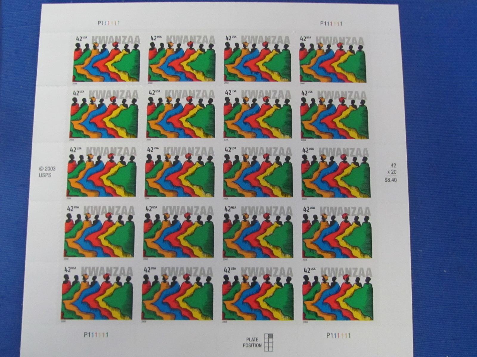 US Stamps – Full Sheets – Holidays: Hanukkah, Kwanzaa, Eid, Chinese New Year