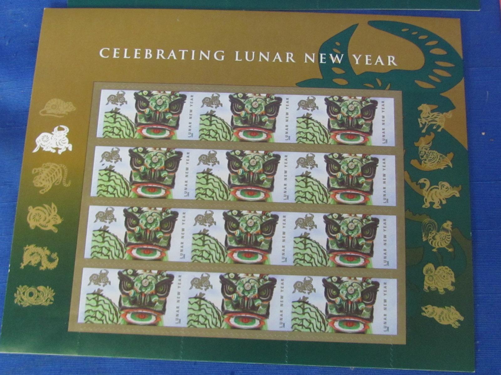 US Stamps – Full Sheets – Holidays: Hanukkah, Kwanzaa, Eid, Chinese New Year