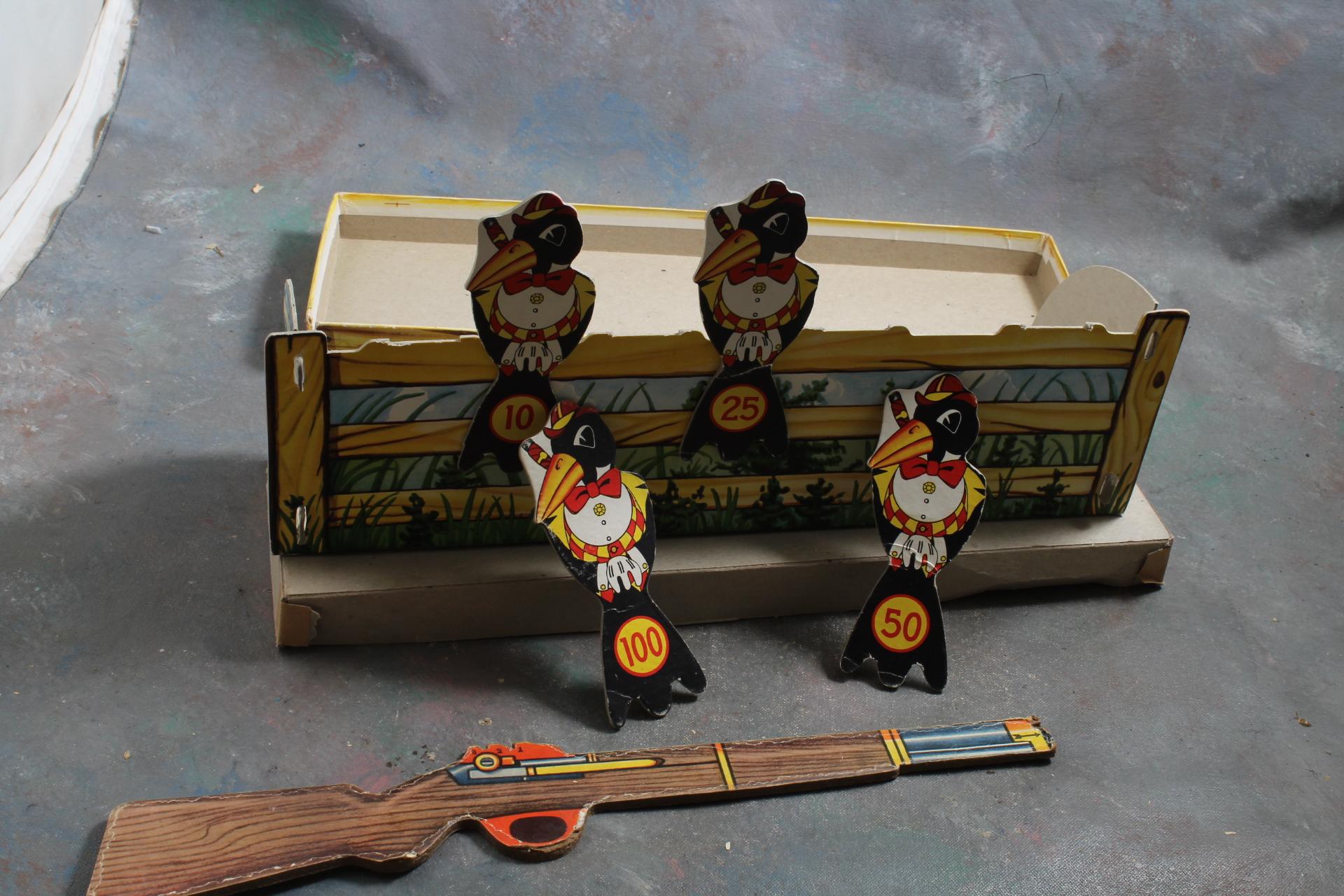 Vintage Antique Cardboard Jaymar Crow Shoot Target Game in Original Box