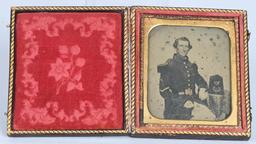 1850's 1/6TH PLATE AMBROTYPE SEATED SOLDIER