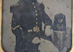 1850's 1/6TH PLATE AMBROTYPE SEATED SOLDIER