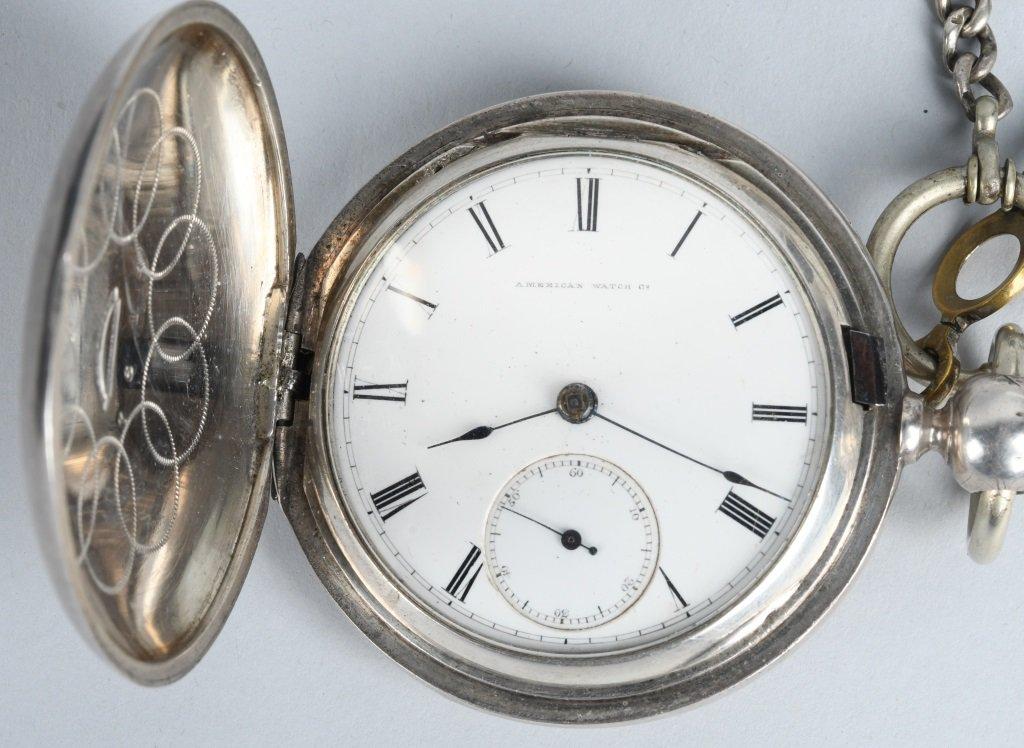 SILVER KEY WIND POCKET WATCH, HENRY W. HALLECK