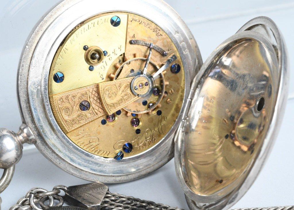 SILVER KEY WIND POCKET WATCH, HENRY W. HALLECK