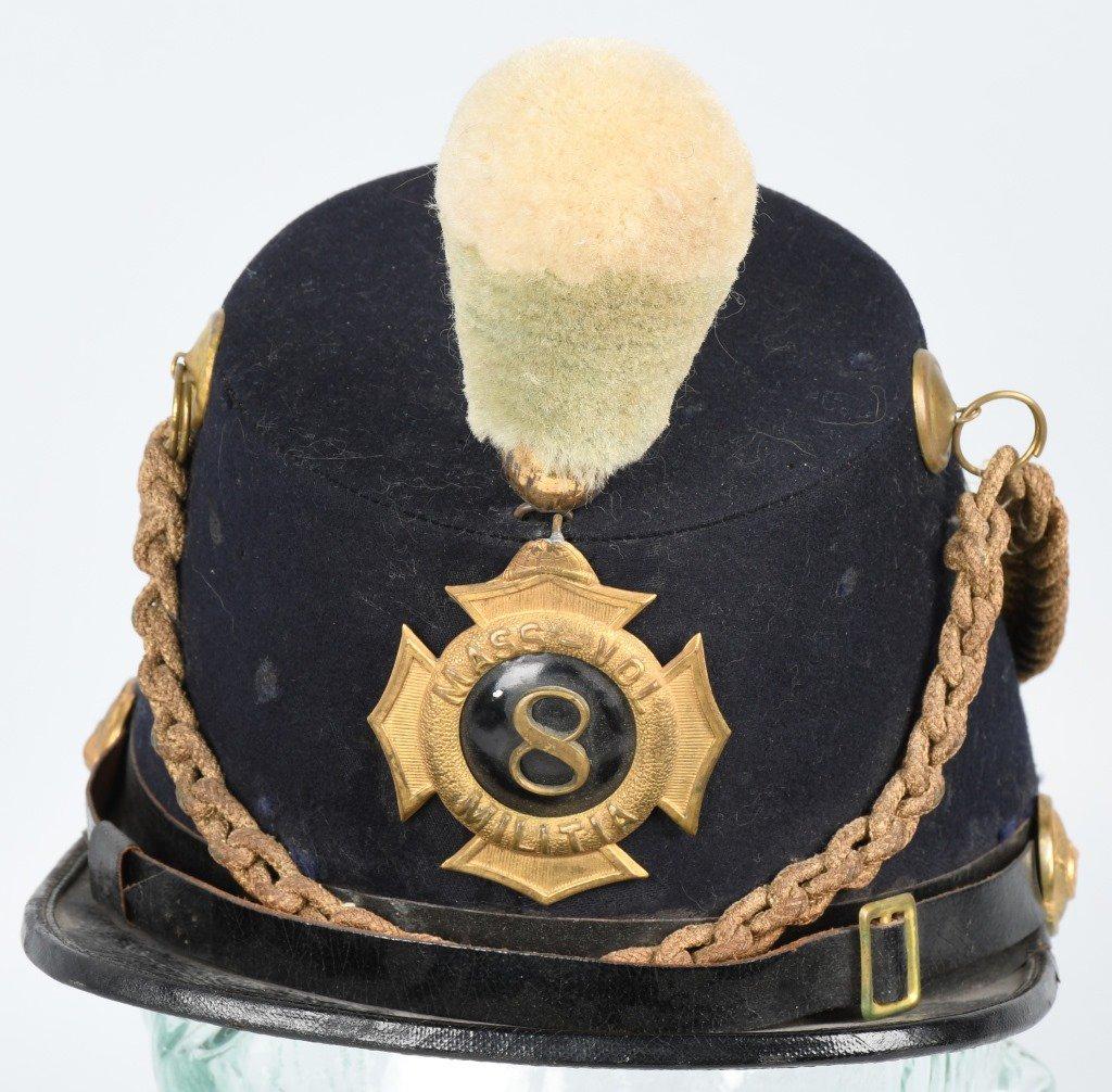 1880S - 90S MASSACHUSETTS VOLUNTEER MILITIA HAT