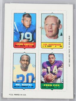 John Elway rookie & Johnny Unitas 4 in 1 PSA