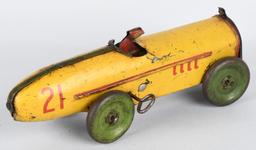 2- TIN windup RACE CARS, MARX and STRAUSS