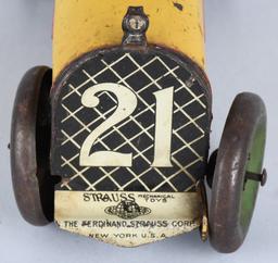 2- TIN windup RACE CARS, MARX and STRAUSS