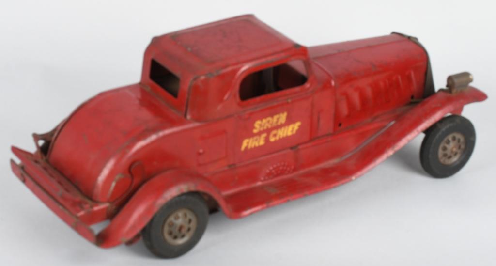 GIRARD 1930'S FIRE CHIEF CAR & STAKE TRUCK