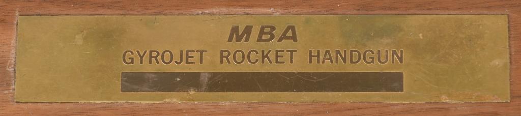 MBA GYROJET ROCKET HANDGUN, MARK I, MODEL B, CASED