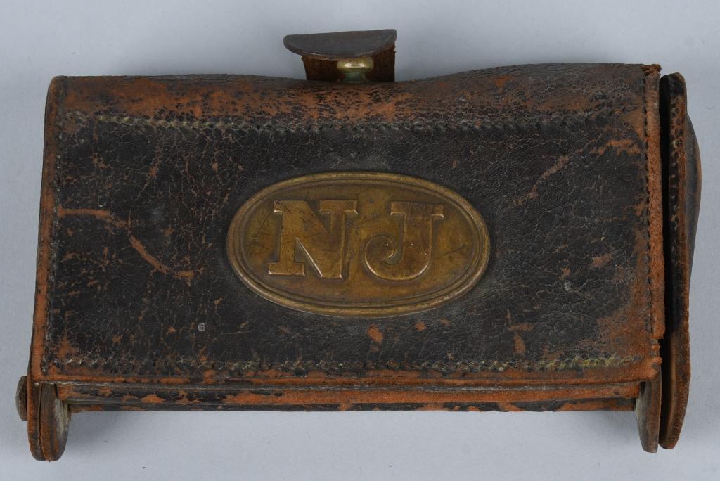 MCKEEVER CARTRIDGE BOX WITH NEW JERSEY BRASS PLATE