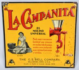 La CAMPANITA "UNIVERSAL GRINDER" TIN SIGN